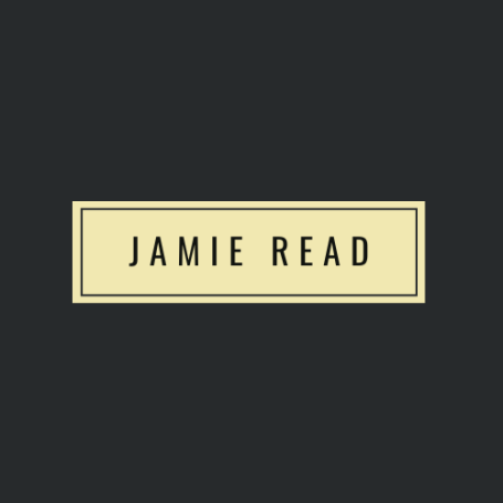 Logo showing a brass plaque on a dark background, which reads Jamie Read